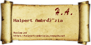 Halpert Ambrózia névjegykártya